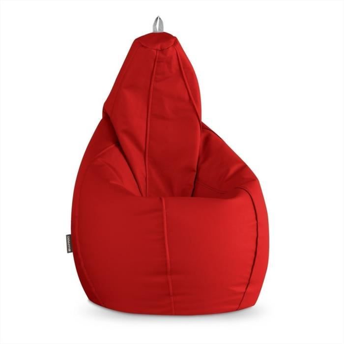 happers® pouf poire cuir artificiel extérieur rouge taille xl