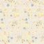 Tissu Coton léger à la coupe , Fleurs pastel sur fond Gris clair , Détails Métallisés , Par 10 cm