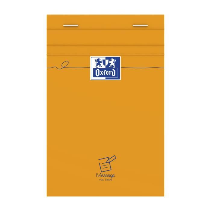 OXFORD Bloc Notes agrafe 17 cm x 11 cm x 09 cm 160 pages 80g Orange