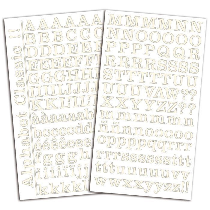 TOGA Set de 2 planches de stickers alphabet - ivoire