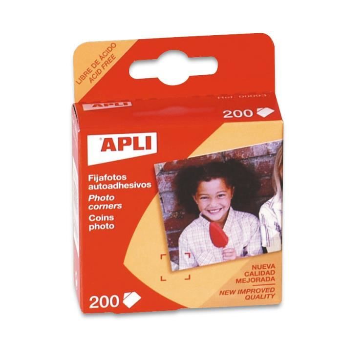APLI Boite de 200 Coins Photos Transparents