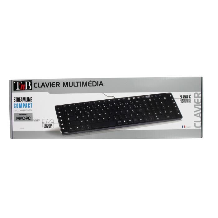 T'nB Clavier filaire USB slim - Noir