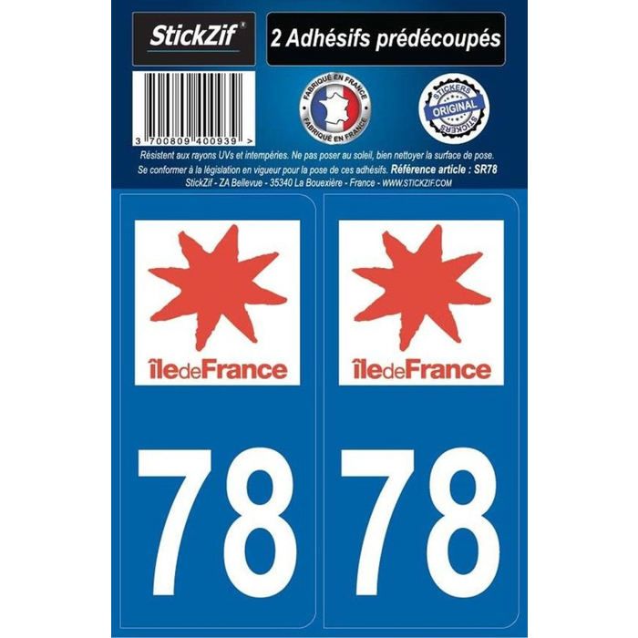 STICKZIF 2 Autocollants Région Département 78 SR78