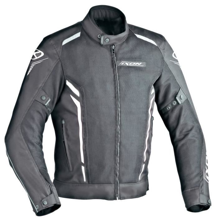 IXON Cooler Blouson Moto Textile Noir et Blanc