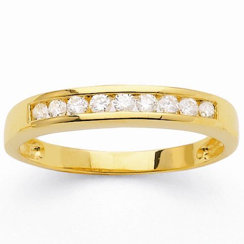 MONTE CARLO STAR Demi-alliance Or Jaune 750° et Diamants 0,30 ct Femme