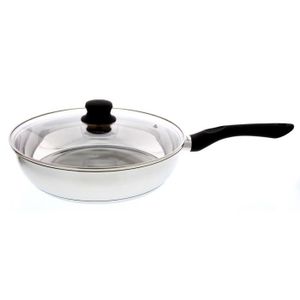 FINLANDEK Sauteuse + couvercle - NAURIS- TOUT INOX- 28 cm gris