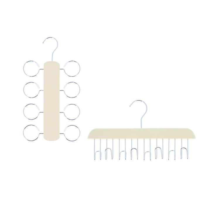 COMPACTOR Lot de 2 Cintres - Beige et chrome