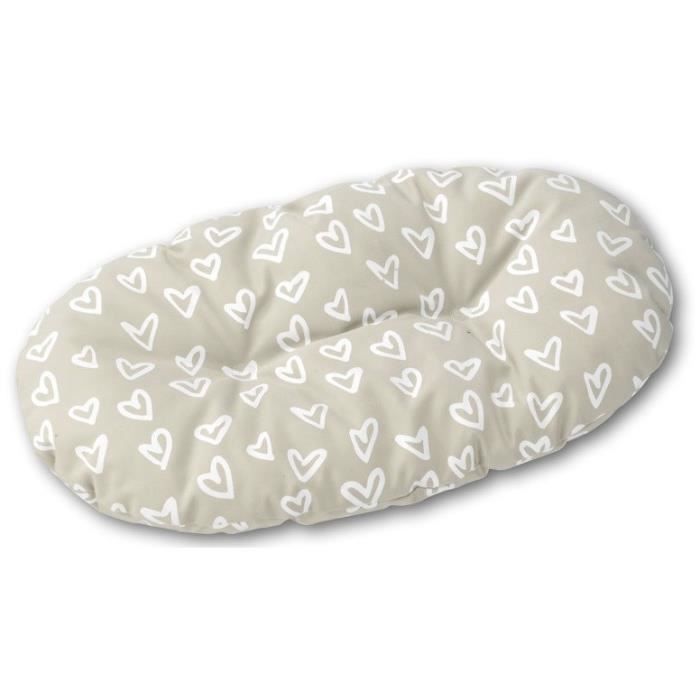 D&D Coussin Lovely Perla-Bed - 90 x 65 x 9cm - Beige / Blanc