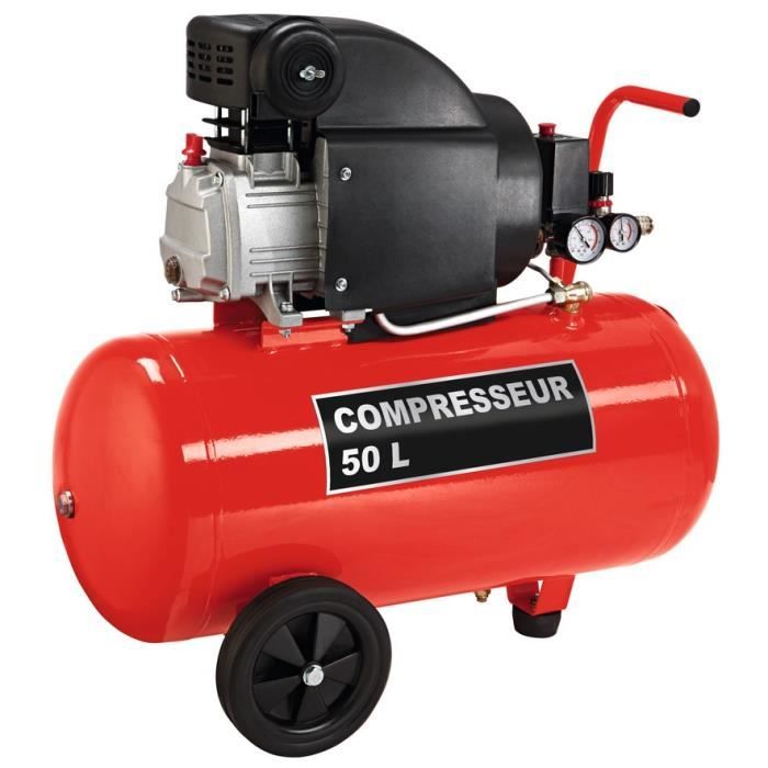 Compresseur d'air horizontal 50 L 2 CV 8 bars HC54 RED
