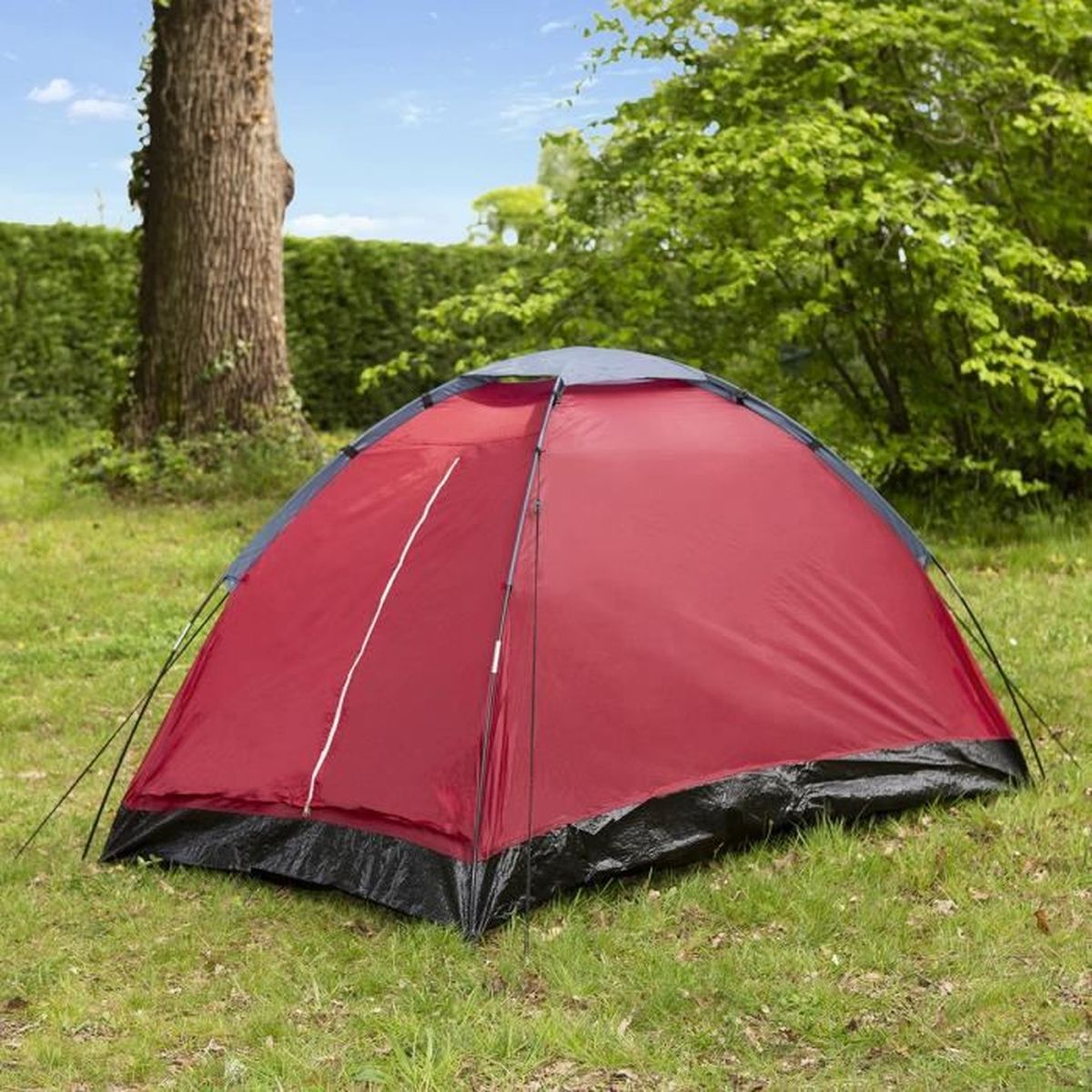 Tente de camping Dôme - 2 places - Rouge - Prix pas cher - Cdiscount