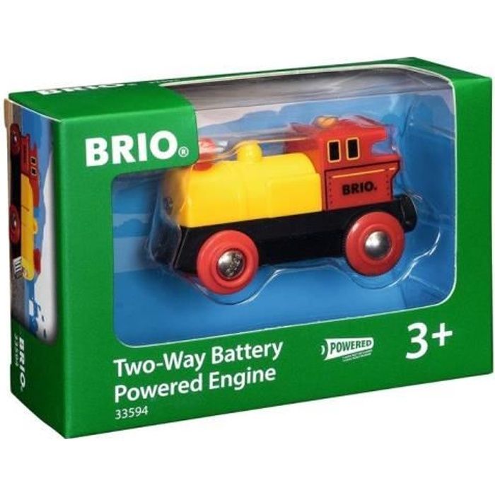 BRIO World - 33594 - Locomotive A Pile Bi Directionnelle Jaune