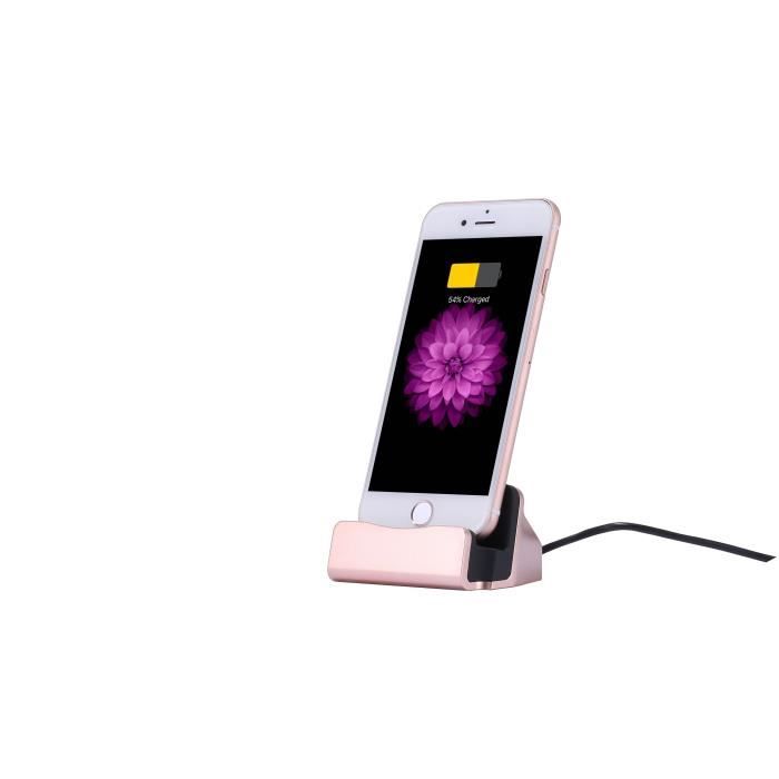 PLATYNE Station d'accueil pour iPad / iPhone 5/6/7/8/X / iPod Touch - Rose doré
