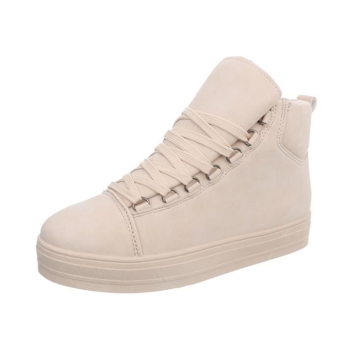 chaussures femme chaussures de loisirs plateau sneakers beige 36