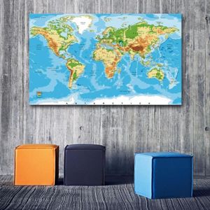 Tableau decoration salon carte du monde - Achat / Vente ...