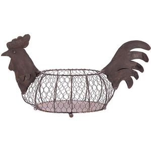 Panier à œufs En Fil Métallique Et Bois - Support Rond Pour 12 œufs, Rangement Ferme Ou Décoration Cuisine - 12