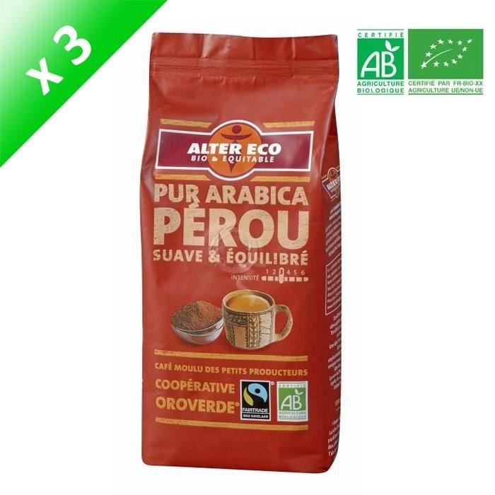 ALTER ECO Café Pérou 100% Arabica Bio 260g X6