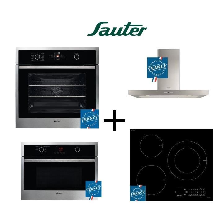 PACK cuisson SAUTER - SOP4440X Four + SPI5361B Table de cuisson + SHB4912X Hotte + SMS4460X Micro ondes