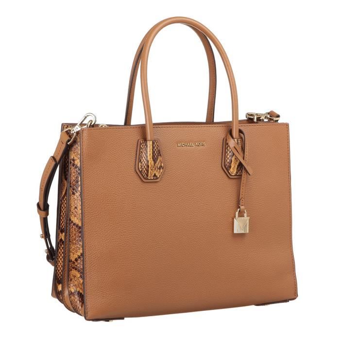 MICHAEL KORS Sac Mercer 30F8GM9T3I LG ACRDIAN COV TOTE Marron Femme