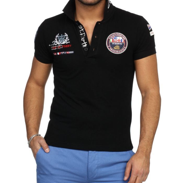  Polo  Homme  Manches Courtes Noir Achat Vente polo  Polo  