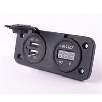 CHARGEUR DE BATTERIE 2 USB Port Chargeur LED Avec DC Voltmètre Numériqu CHARGEUR DE BATTERIE 2 USB Port Chargeur LED Avec DC Voltmètre Numériqu