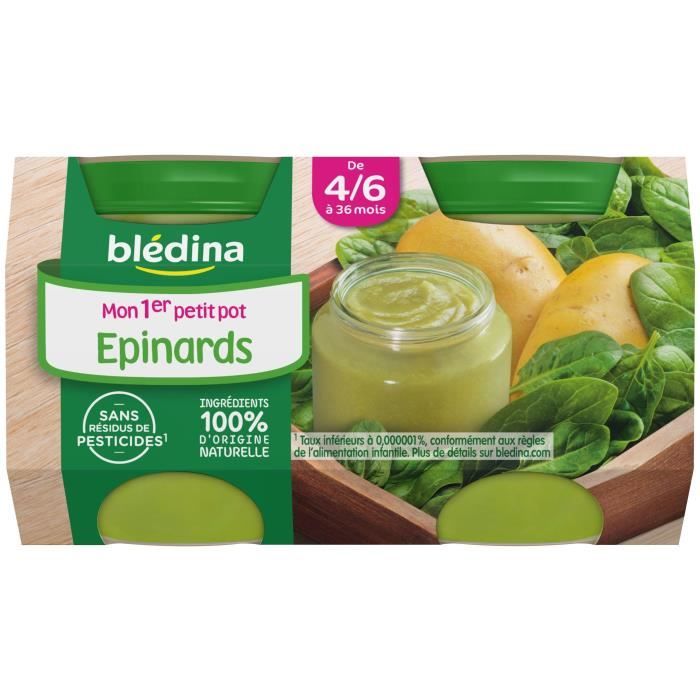 BLEDINA Mon 1er Petit Pot Epinards 2x130g Des 46 mois