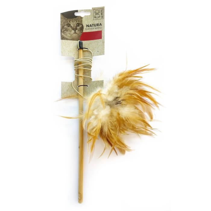 MPETS Baguette de plumes Natura - Jouet pour chat - 35,5cm - Couleur mixte