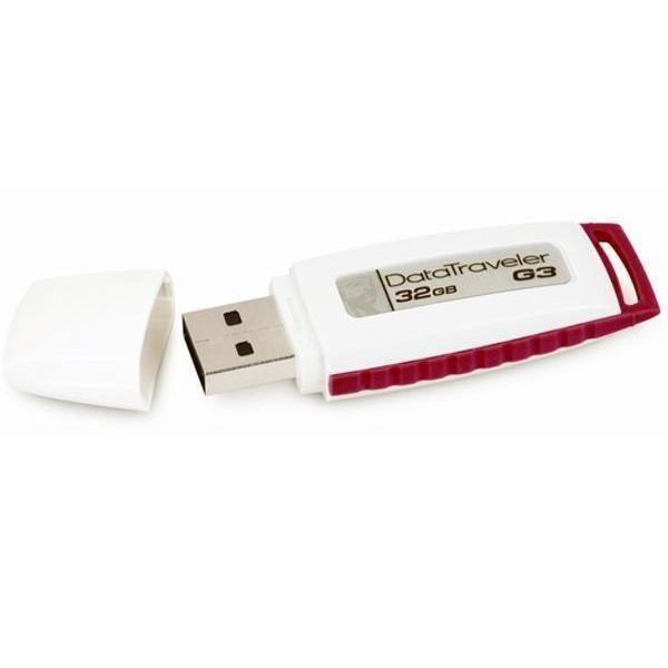 KINGSTON   Cle USB DataTraveler I G3 32 Go   blanc/rouge   La cle USB