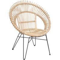 FAUTEUIL Fauteuil en rotin naturel et métal FAUTEUIL Fauteuil en rotin naturel et métal