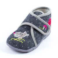 CHAUSSON - PANTOUFLE Chaussons à scratch gris GBB LAKISHA 90151 CHAUSSON - PANTOUFLE Chaussons à scratch gris GBB LAKISHA 90151