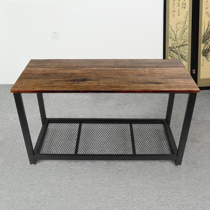 Royalbell Table Basse Table De Salon De Style Industriel Avec Etagere De Rangement Pour Salon Bureau Armature Stable
