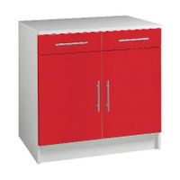 ELEMENTS BAS TRENDY Meuble bas 2 portes 2 tiroirs L80cm rouge ELEMENTS BAS TRENDY Meuble bas 2 portes 2 tiroirs L80cm rouge