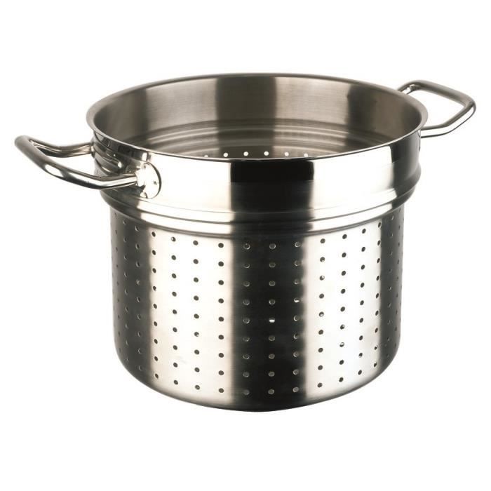 INOXIBAR Panier de cuisson à vapeur Ligne Professionnelle en inox - Ø 24 x H 17 cm - Gris