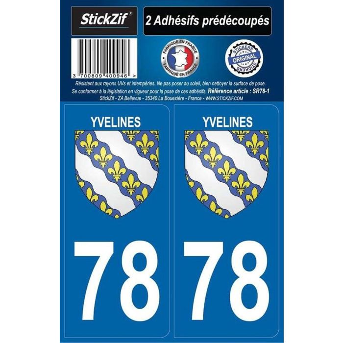 STICKZIF 2 Autocollants Région Département 78 Version 2 SR78-1