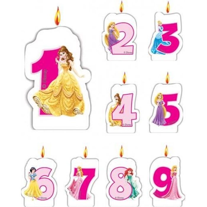 Bougie chiffre anniversaire disney princess 1 an - Achat ...