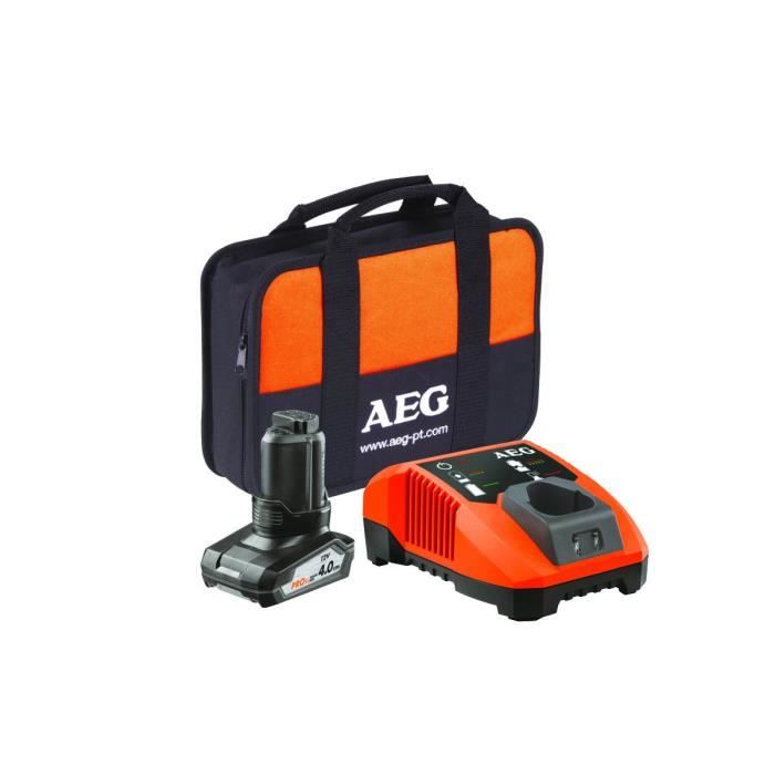 AEG Pack de chargeur rapide multifonctions & batterie SETL1240BLK - 12 V - 4 Ah Li-ION