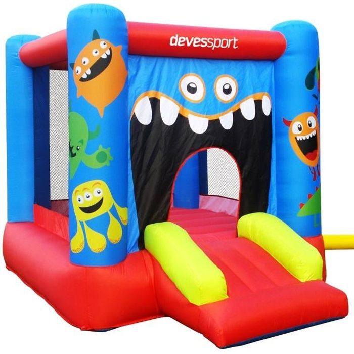 CHATEAU GONFLABLE 280 x 210 x 185 cm - Structure Aire de Jeux Gonflable Monstre - Gonfleur Inclus