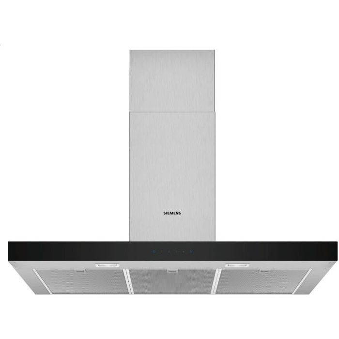 SIEMENS LC96BFM50 - Hotte murale-Evacuation / Recyclage-580 m3 air / h en intensif-70 dB max en intensif-4 vitesses-L 90 cm-Inox