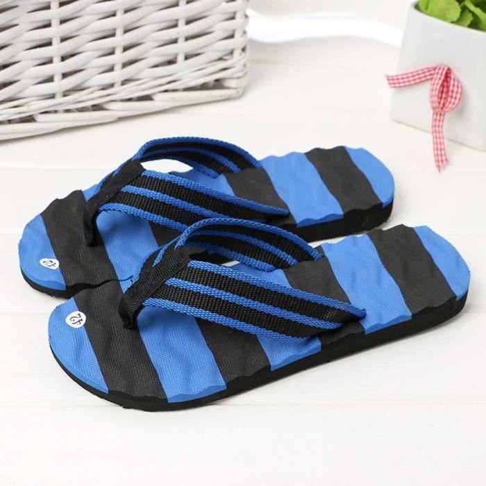 Hommes Plage Sandales D'été Intérieur De Chaussures Slipper Bleu Tongs Extérieur R7vTpqBR