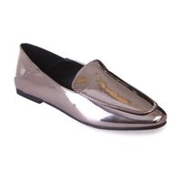MOCASSIN Slippers vernis gris métallisé-36 MOCASSIN Slippers vernis gris métallisé-36