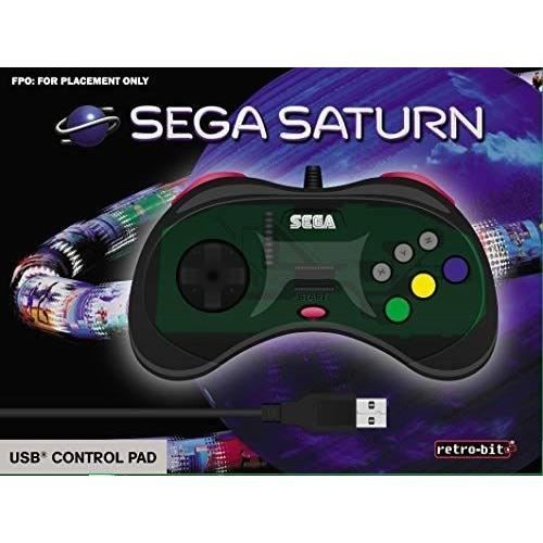 Manette filaire grise Retrobit SEGA Saturn Connexion USB