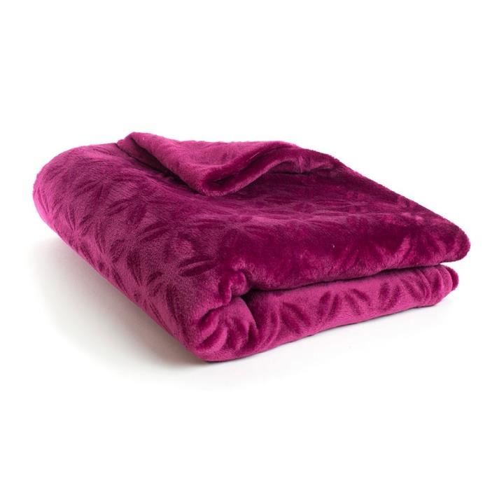 ANDORA Plaid Kassidy - 130x160 cm - Bordeaux - 100% polyester