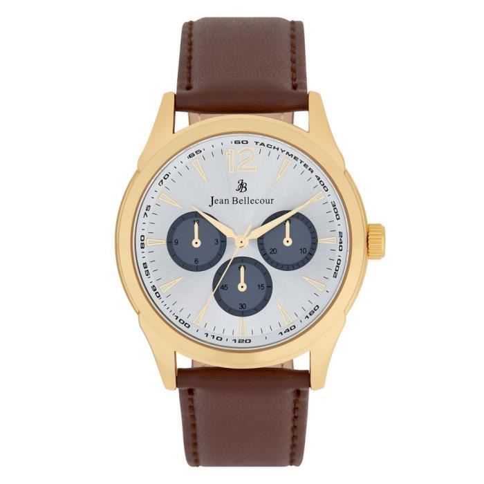 JEAN BELLECOUR Montre Quartz JB1064 - Marron et doré