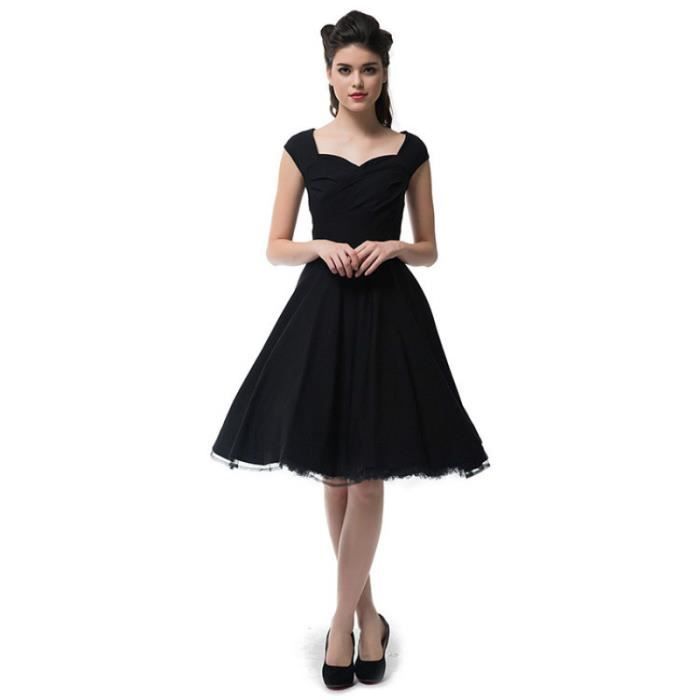 Robe Vintage pin-up robe de soirée cocktail Noir Noir ...