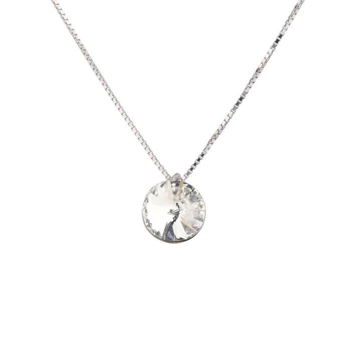 LES BIJOUX D'EMMA CRISTAL - Collier en Argent et Cristal De Swarovski Coloris Cristal