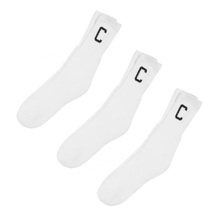 CAMPS Lot de 3 Paires de Chaussettes Tennis Blanc et Noir Homme