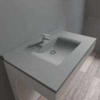 LAVABO - VASQUE Plan simple vasque centrée RÉSIPLAN gris béton - 9 LAVABO - VASQUE Plan simple vasque centrée RÉSIPLAN gris béton - 9
