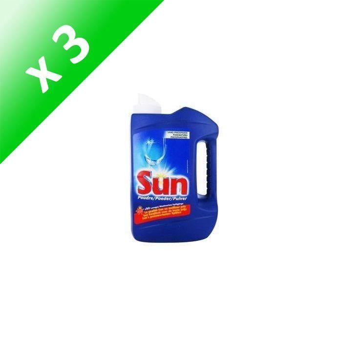SUN Poudre de lavage Lave vaisselle Classic - 1,235 kg (Lot de 3)