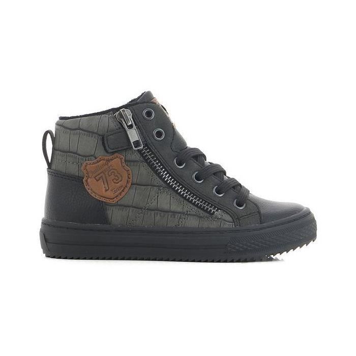 CORTINA Baskets Montant en Cuir Synthétique Noir Enfant Garçon