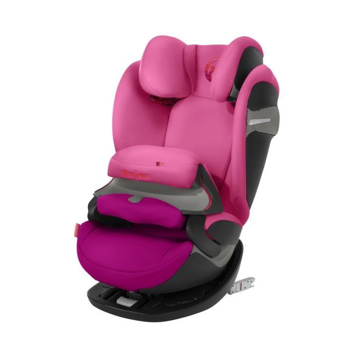 CYBEX Siège auto Groupe 123 Pallas S - Fix (9m à 12 ans) Evolutif - Isofix avec bouclier - Passion Pink