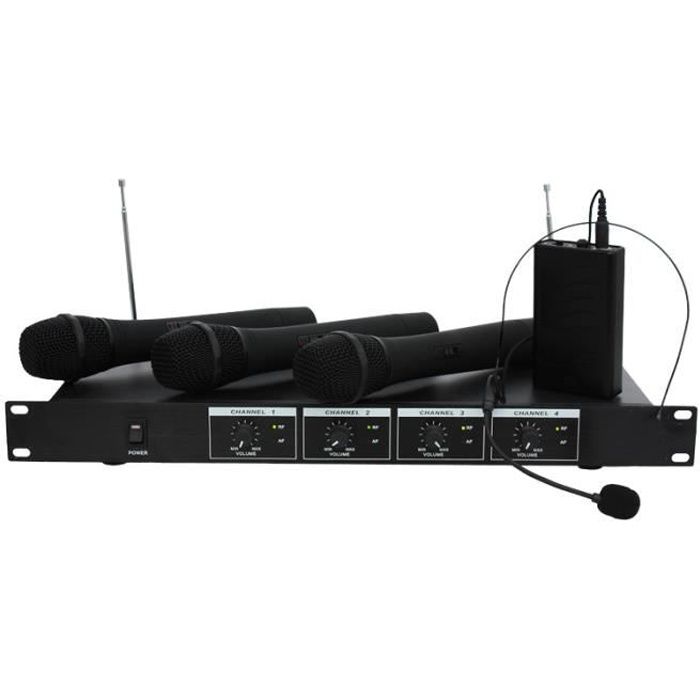 IBIS VHF4 Système de micro VHF à 4 canaux - Noir